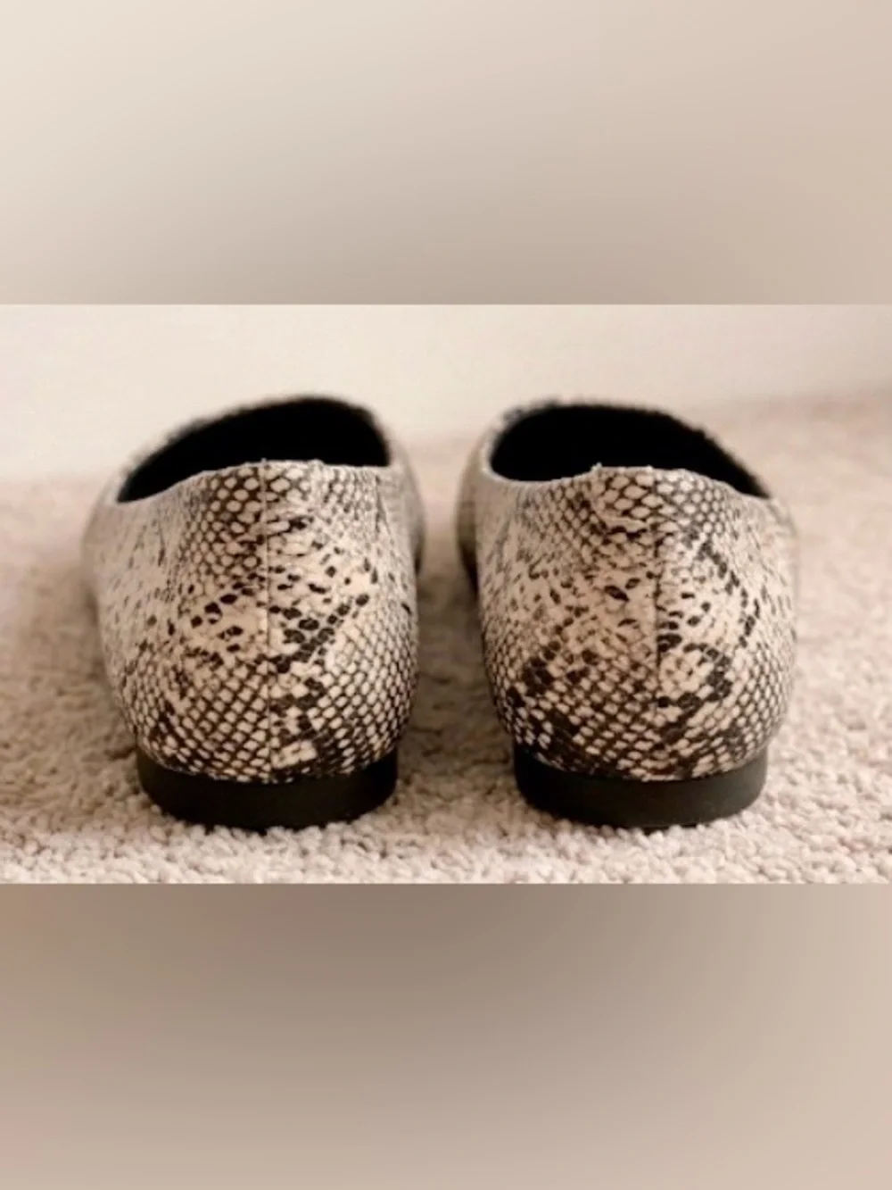 Steve Madden Liana Snakeskin Print Square Toe Ballet Flats Size 6M